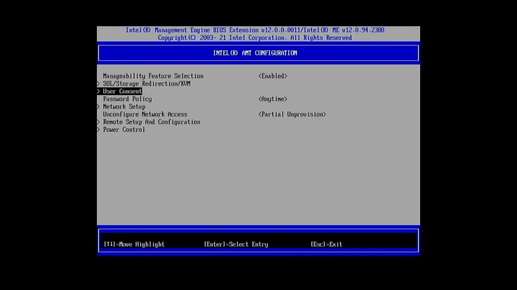 Intel AMT Configuration