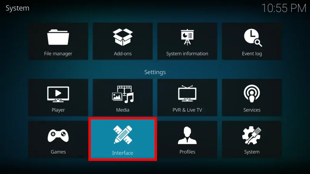 Kodi System画面