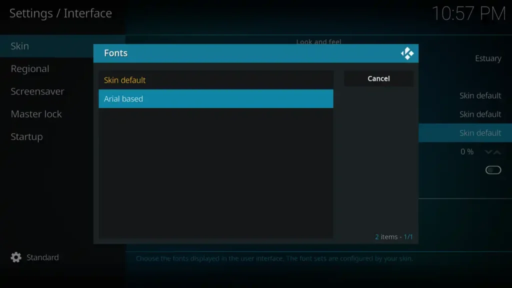 Kodi フォントの変更