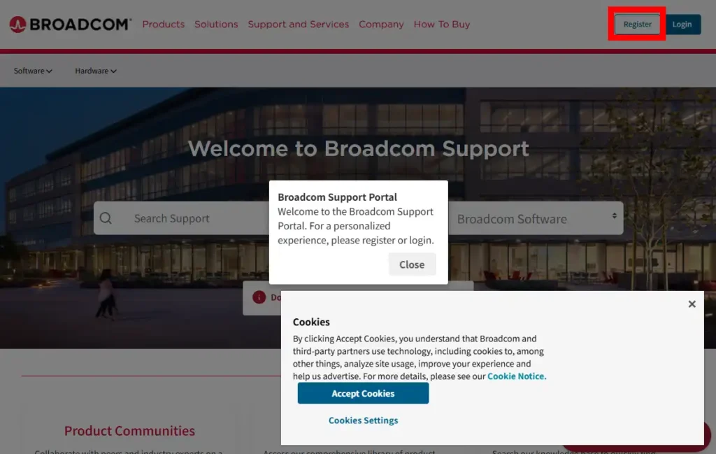 Broadcom公式ページ