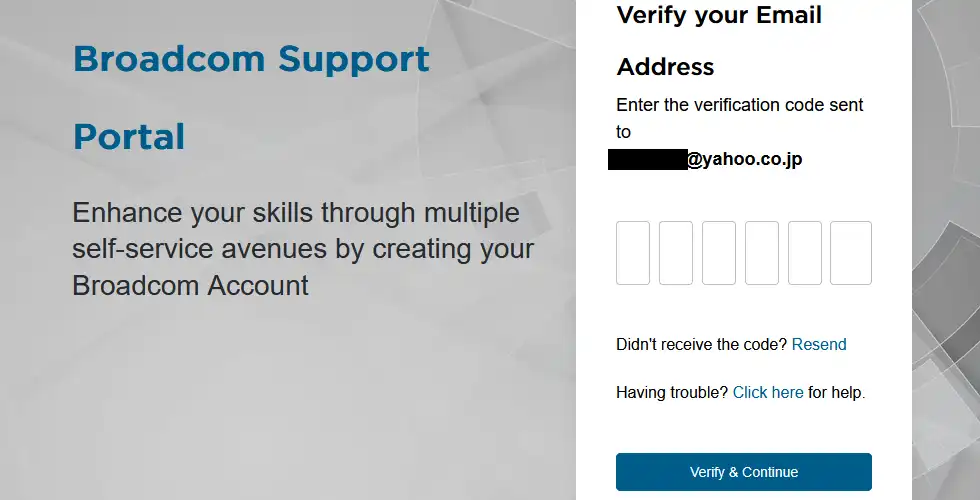 Verification Codeの入力