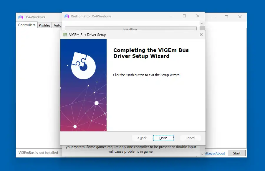 DS4Windows ドライバのインストール完了