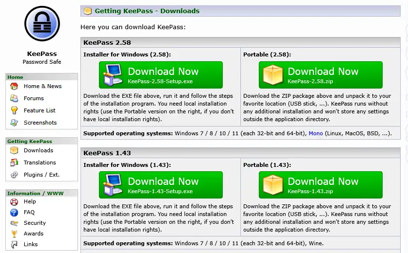 KeePass ダウンロード