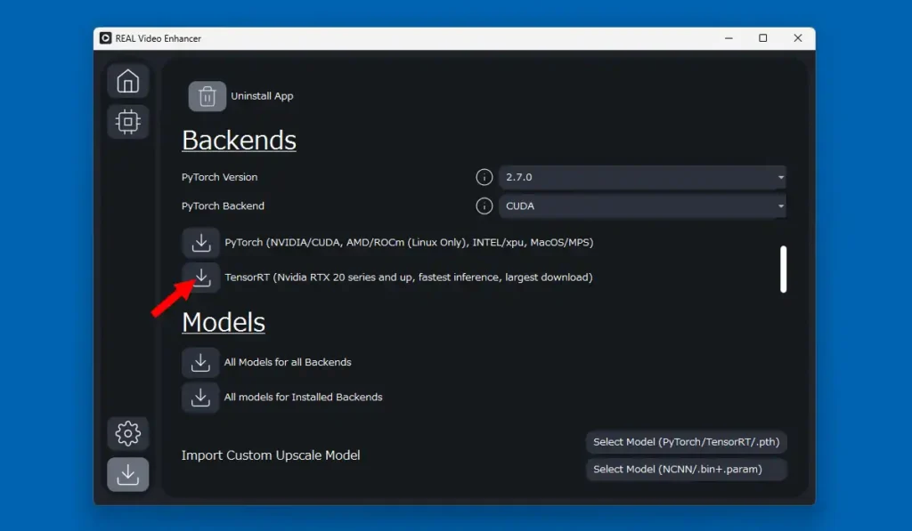 Backendのダウンロードとインストール