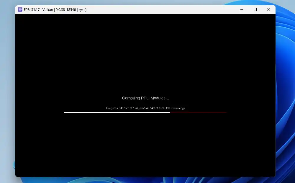 PPUモジュールのコンパイル中画面