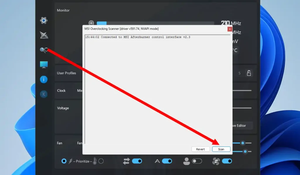 オーバークロッキングスキャナーの実行