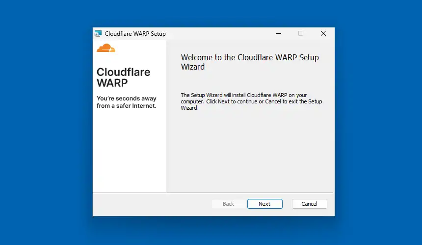 WARPインストーラ起動画面